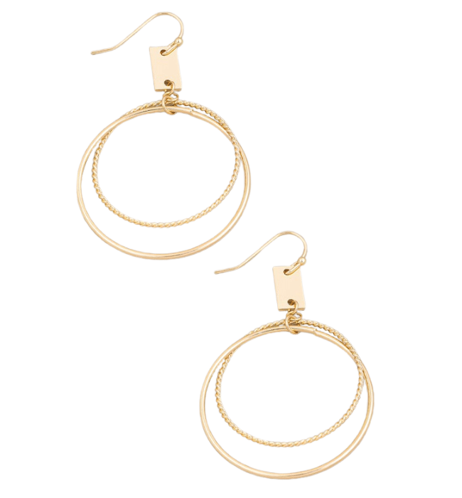 Mildred Double Circle Drop Earrings