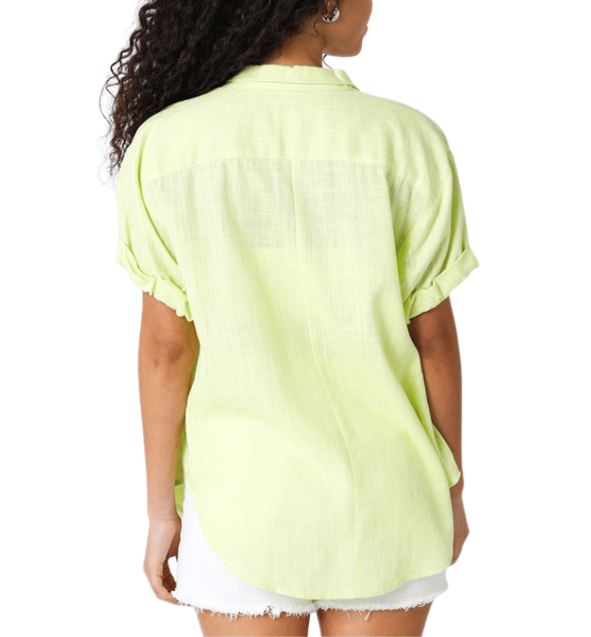 Lucinda Lime Button Front Top