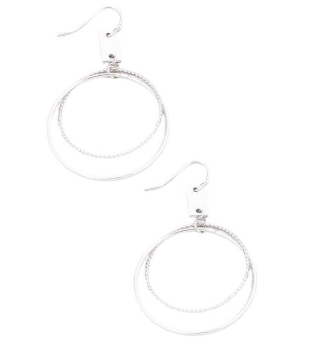 Mildred Double Circle Drop Earrings