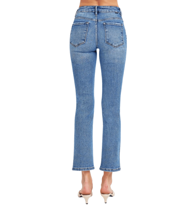 Kaylina Mid Rise Straight Leg Jeans