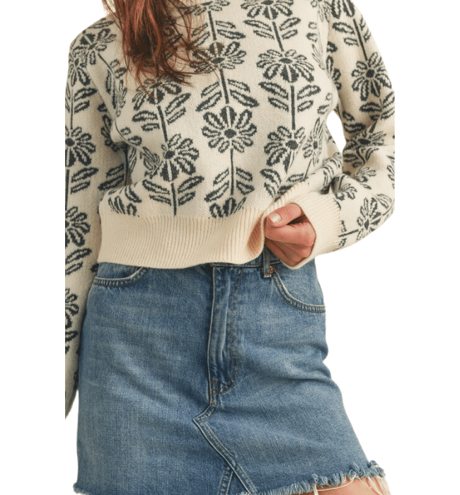 Maggie Floral Outline Print Sweater