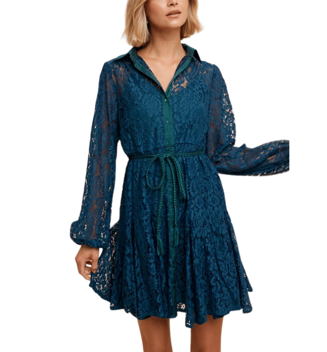 Hermosa Teal Lace Dress