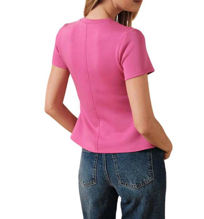 Madison Short Sleeve Vertical Panel Top