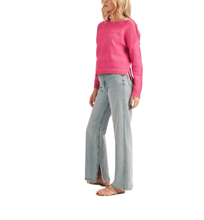 Kaylee Textured Fuchsia Sweater