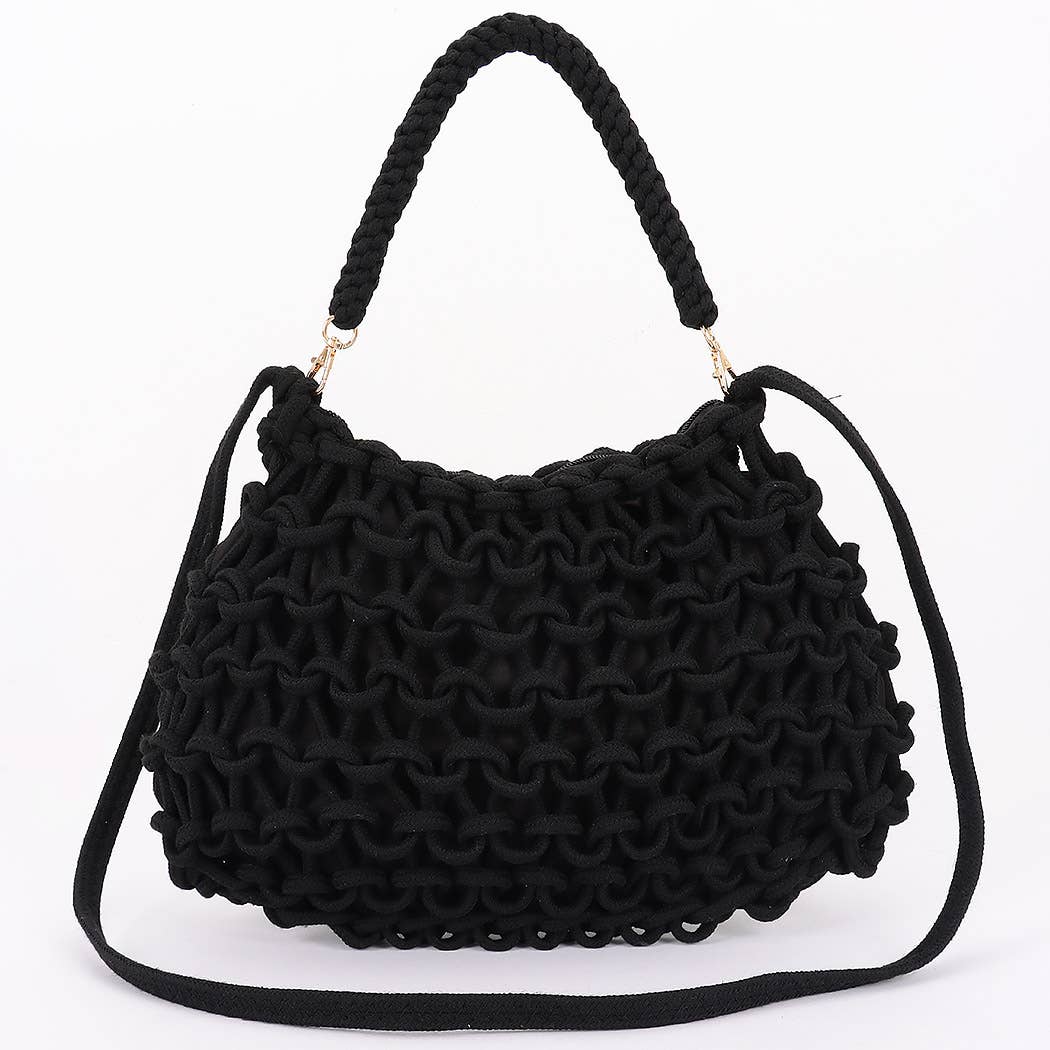 Cotton Braided Hobo Bag