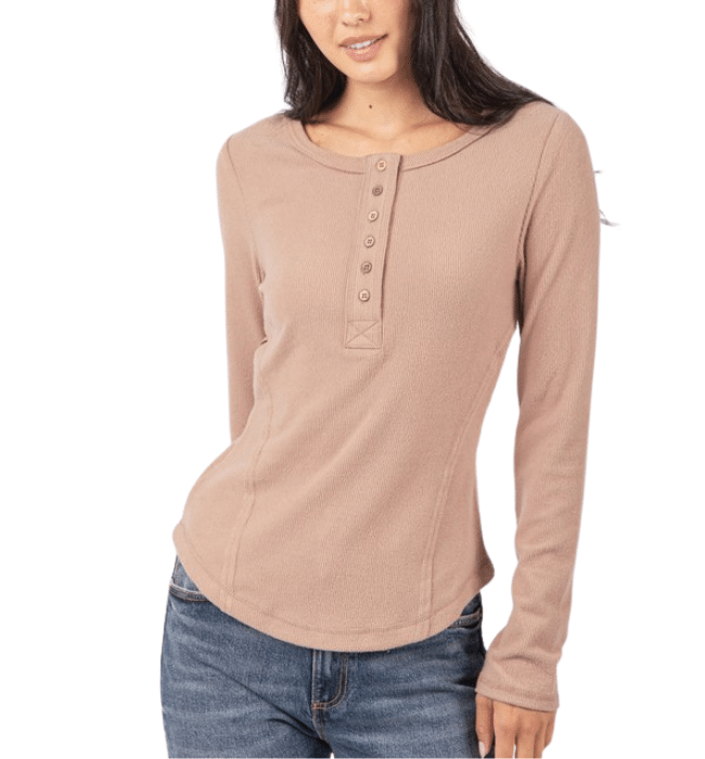 Romy Soft Brushed Henley Top