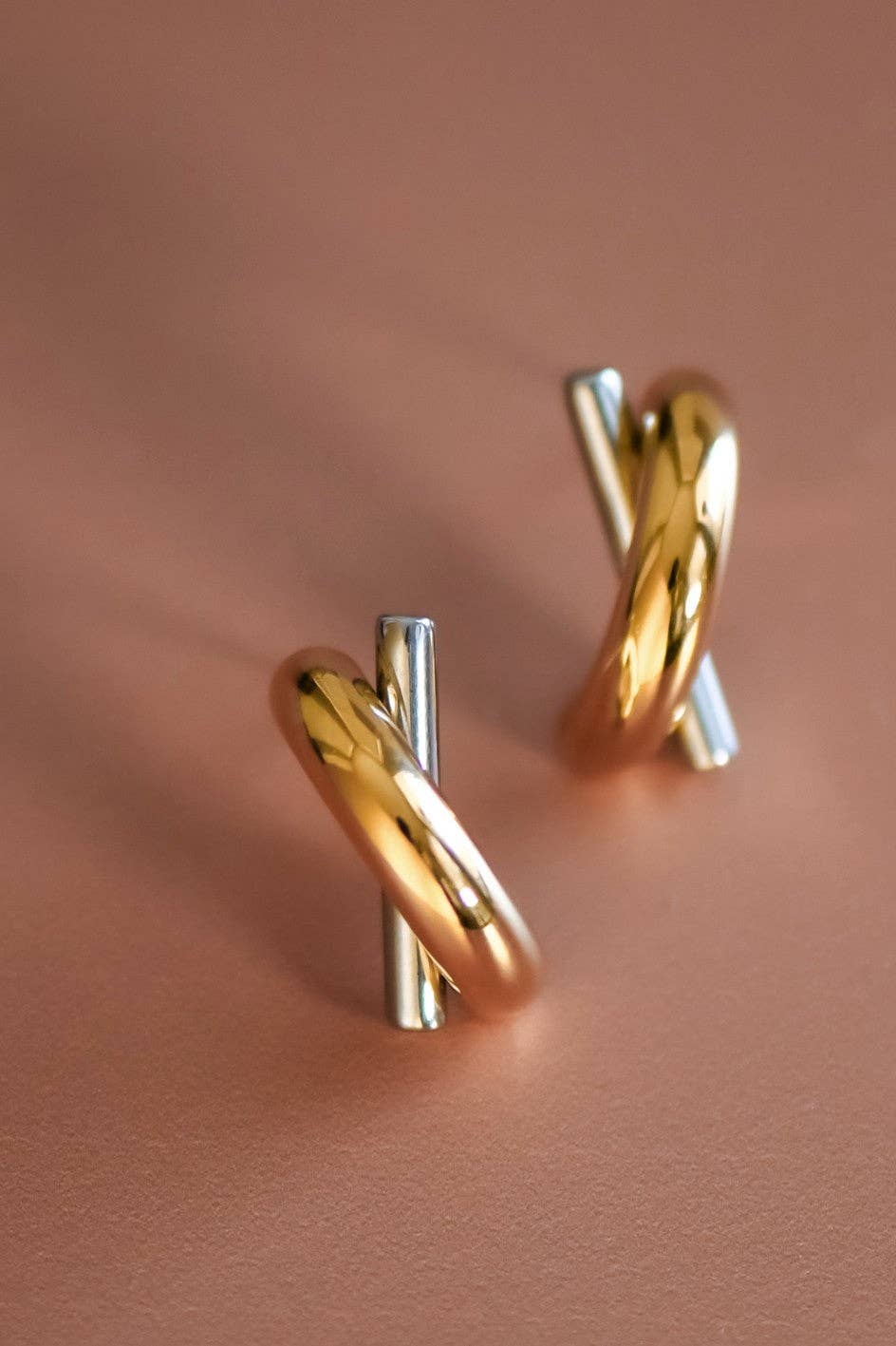 18K Gold PVD Plated Waterproof Stainless Steel Stud Earrings