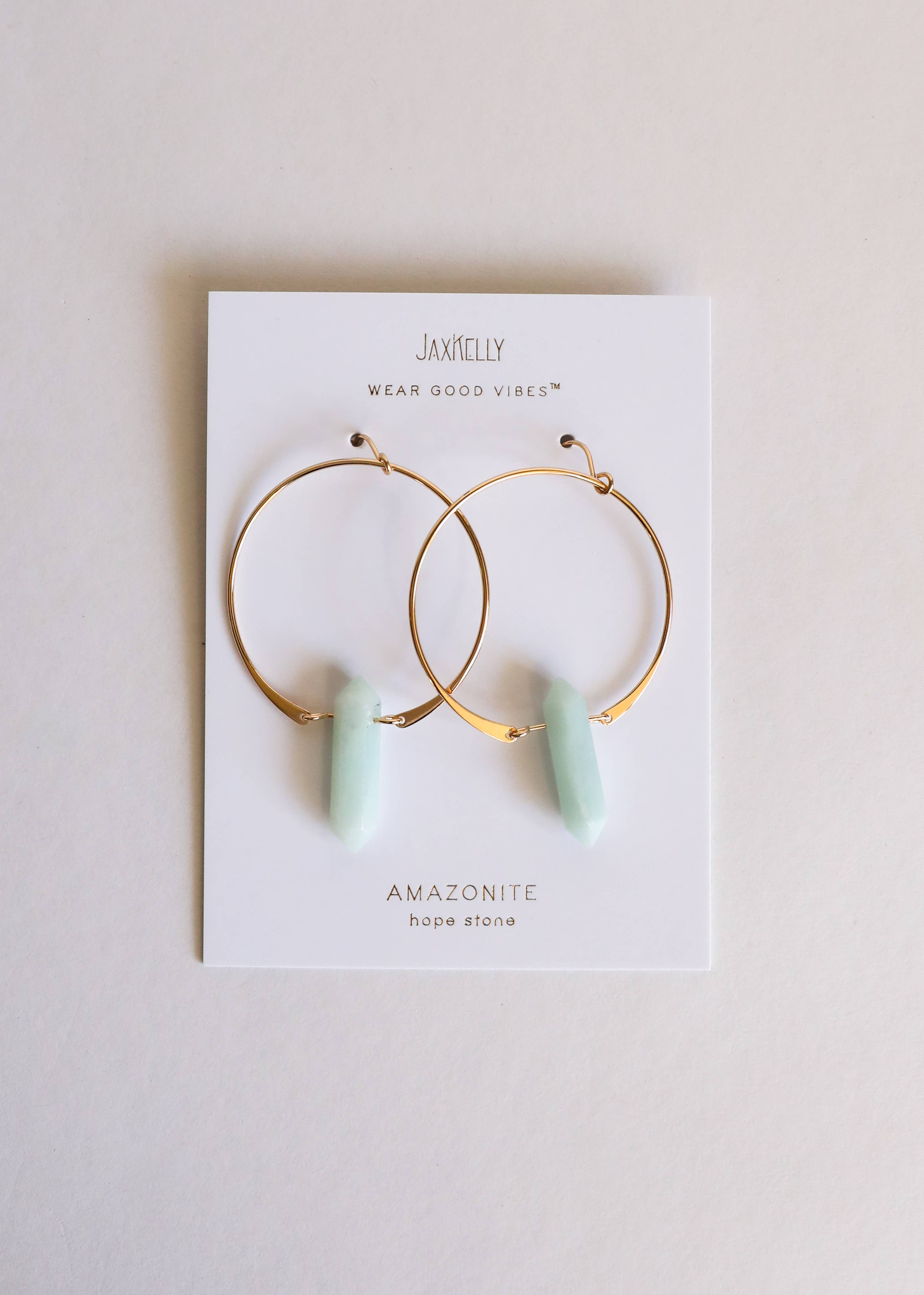 Hoops - Amazonite - Gold Earrings