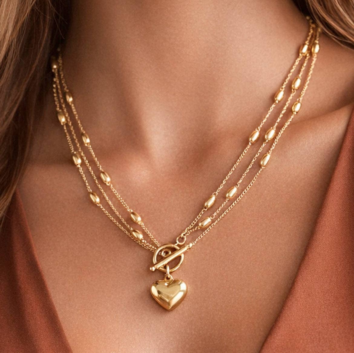 18K Gold Plated Waterproof Stainless Steel Chain Necklace