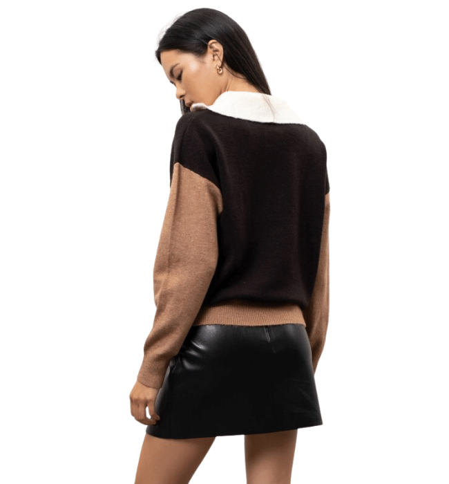 Micaela Colorblock Half Zip Sweater
