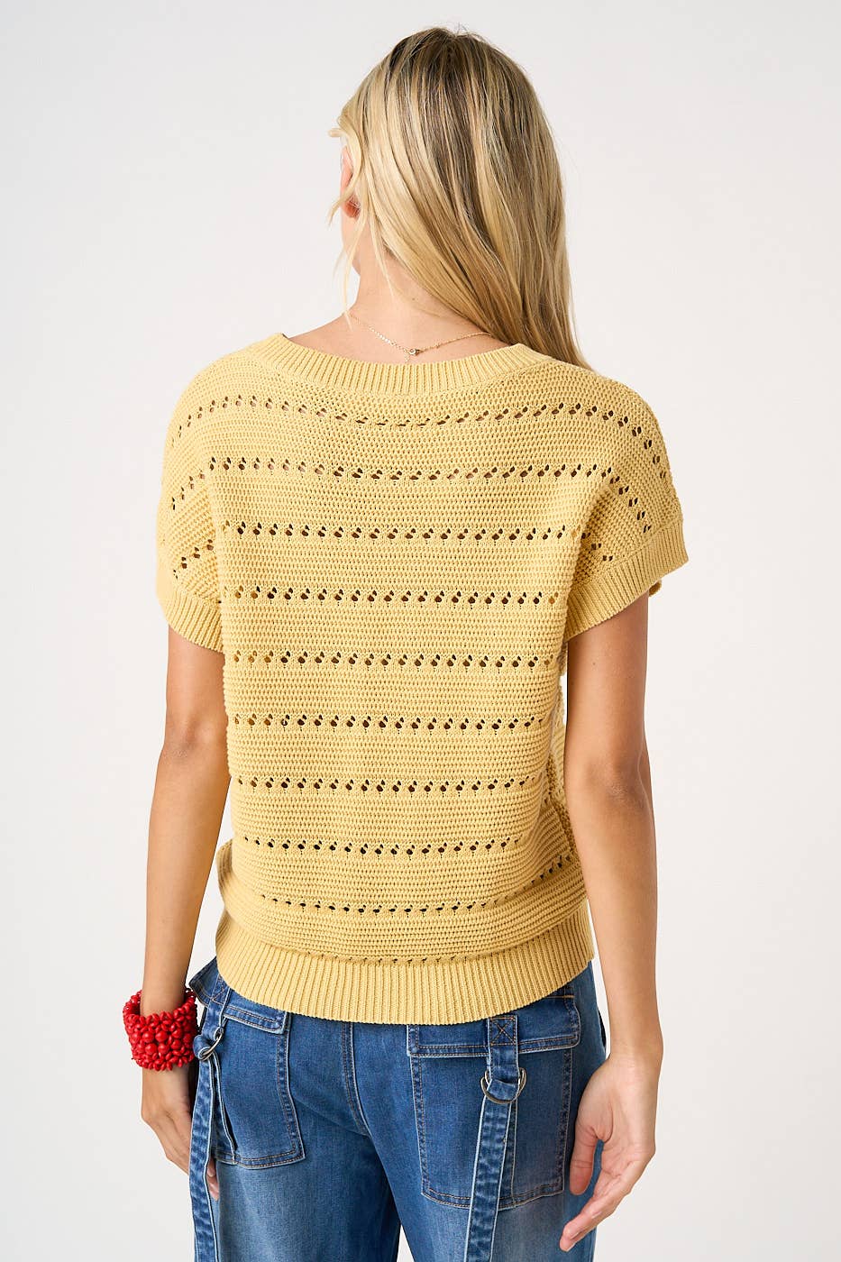 Butter Yellow USA Flag Top