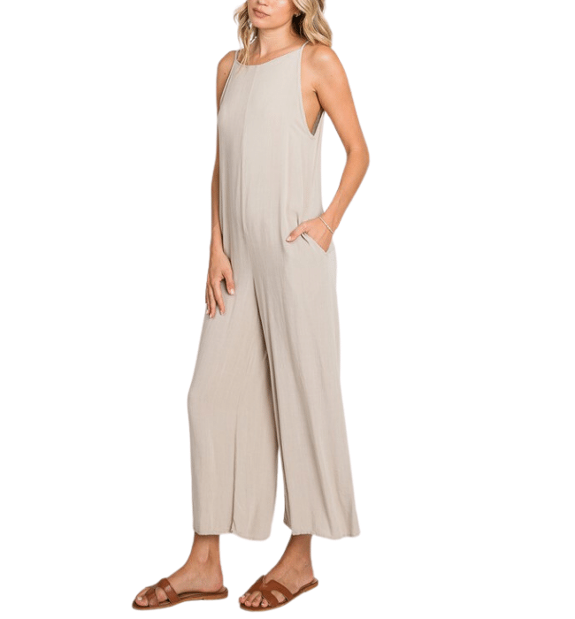 Maui Beige Relaxed Jumpsuit