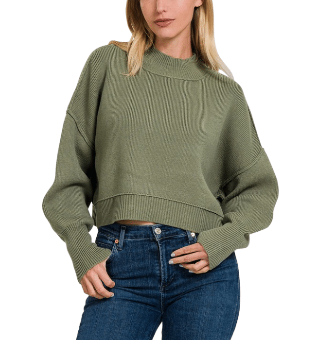 Placid Oversized Cropped Sweater