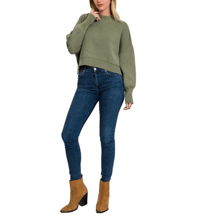 Placid Oversized Cropped Sweater