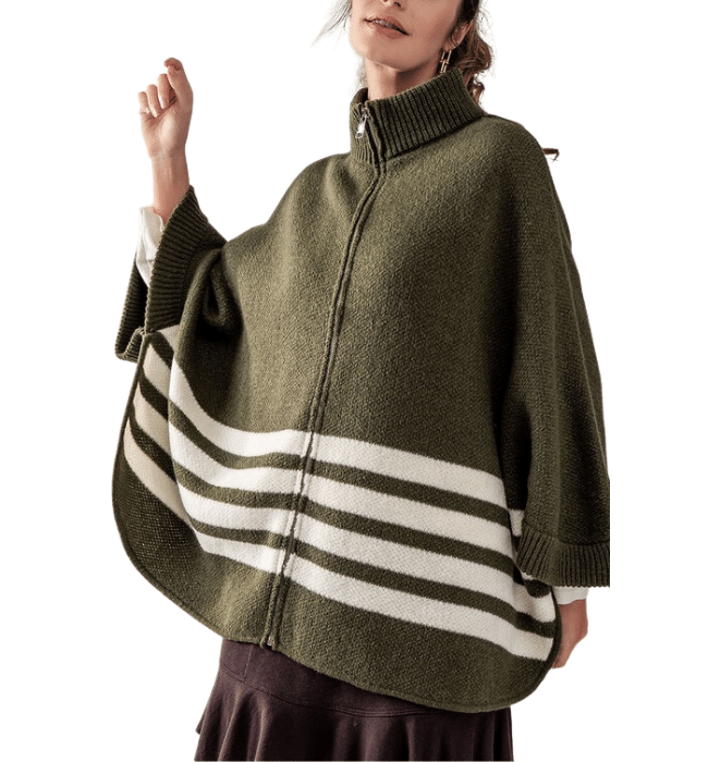 Cropped 2025 poncho sweater