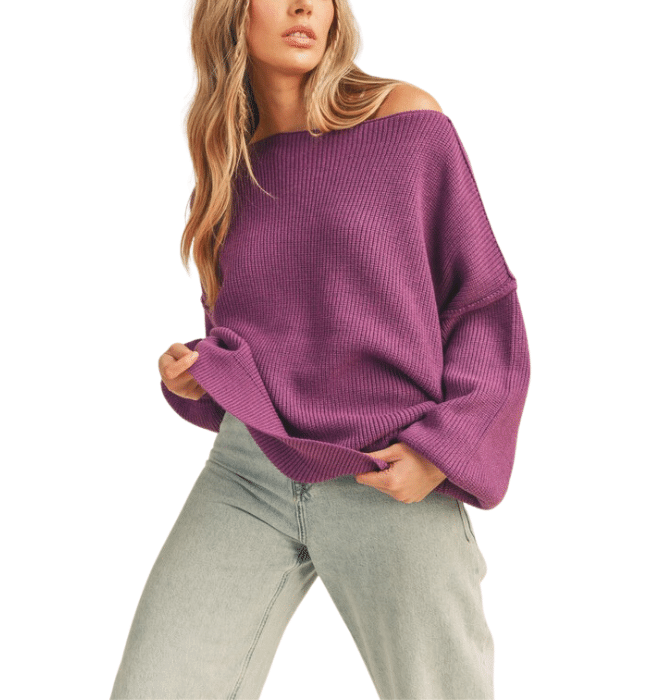 Violet Drop Shoulder Sweater