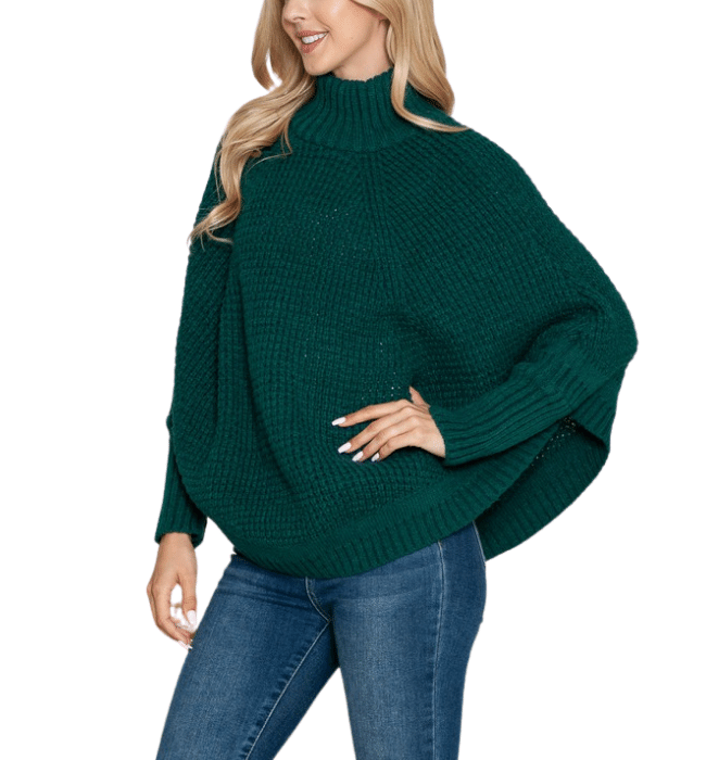 Retrograde Textured Poncho Sweater