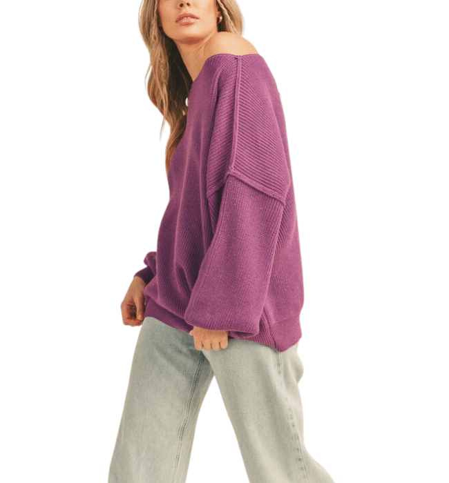 Violet Drop Shoulder Sweater