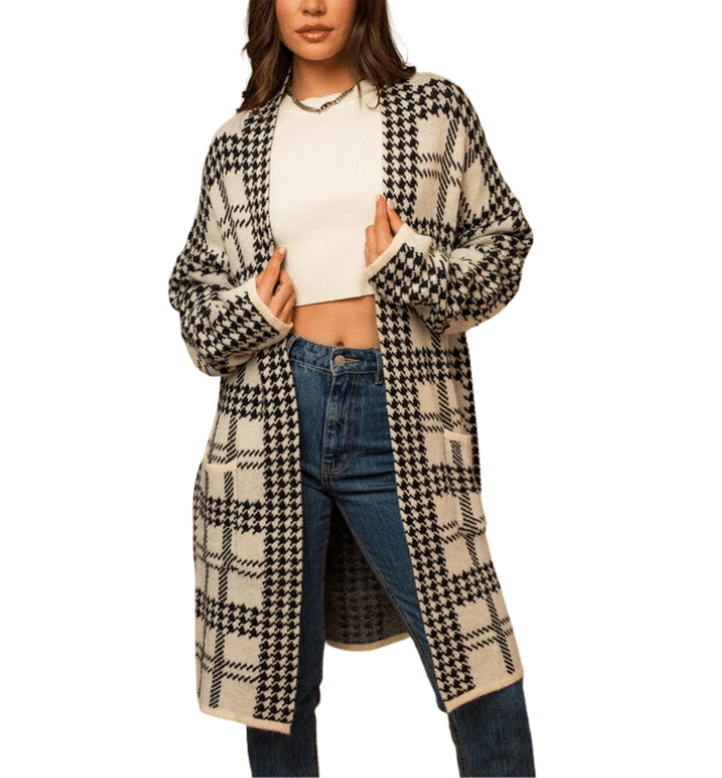 Sherwood Houndstooth Cardigan