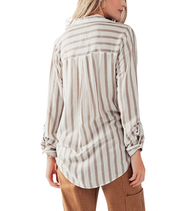 Eastwind Striped Button Down Top