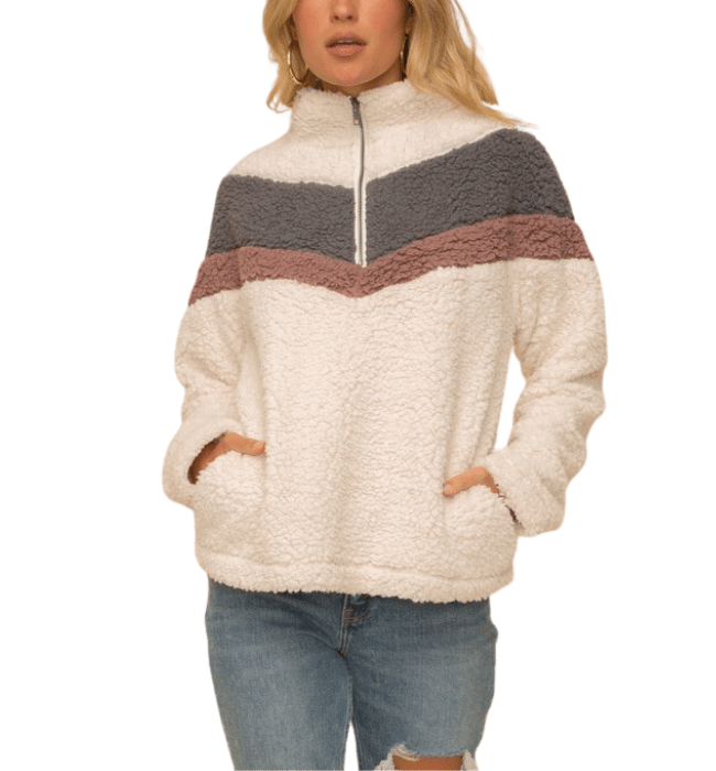 Loren Half Zip Sherpa Pullover