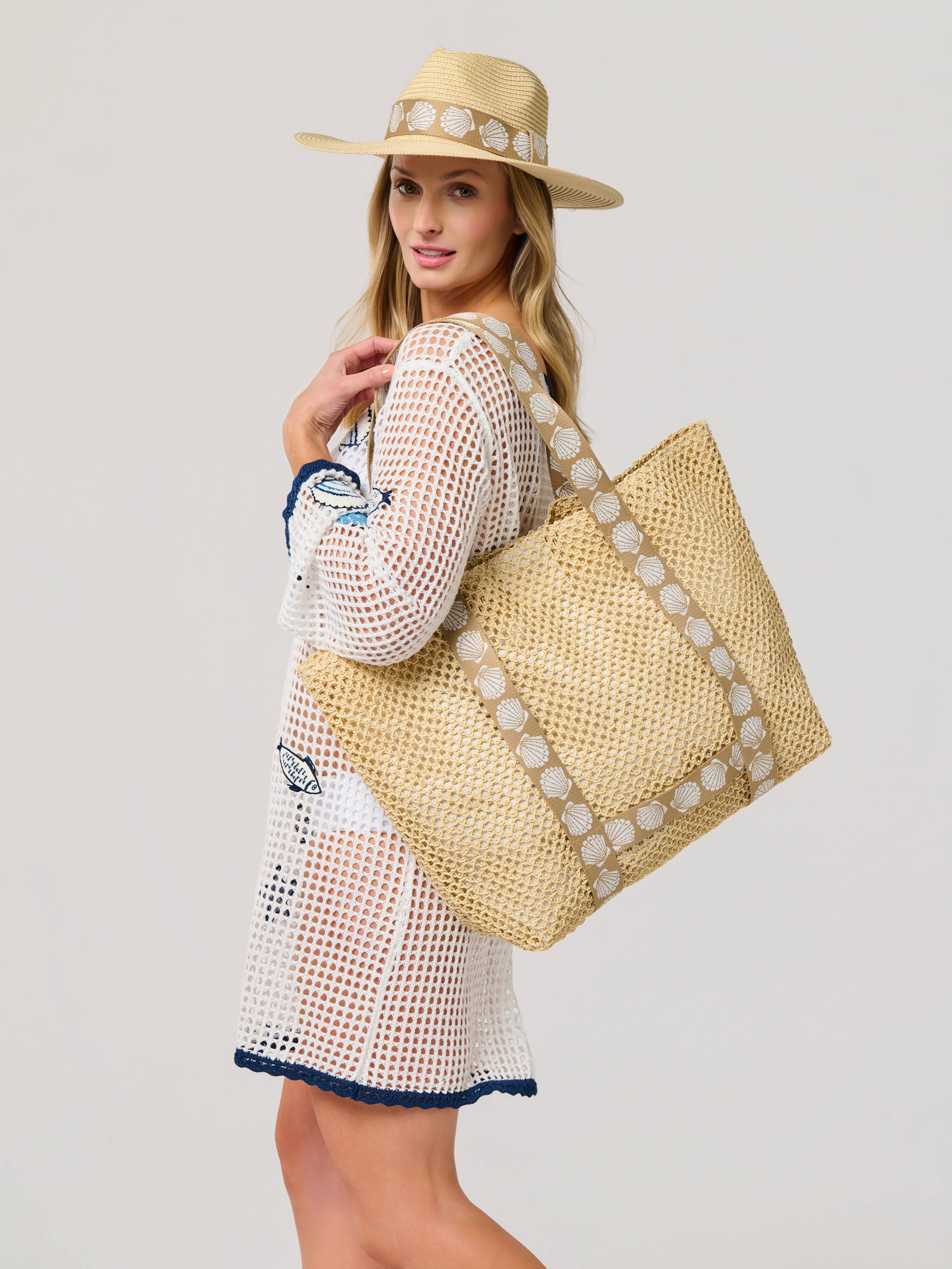 Fisher Hat + Tote Set Cream