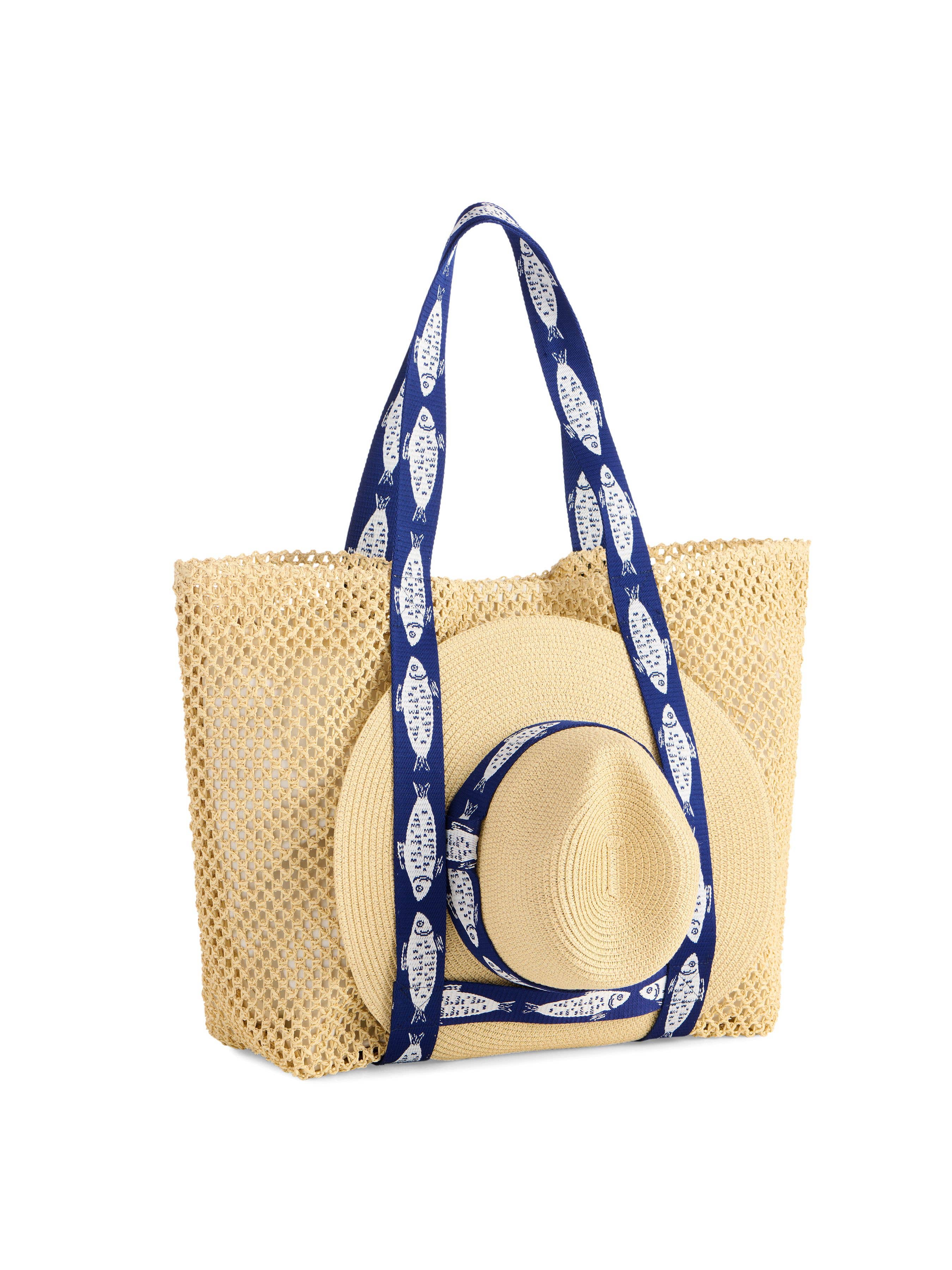 Fisher Hat + Tote Set Navy