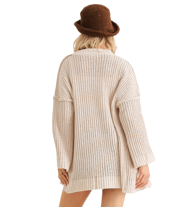 Hot Cocoa Open Front Pocket Cardigan