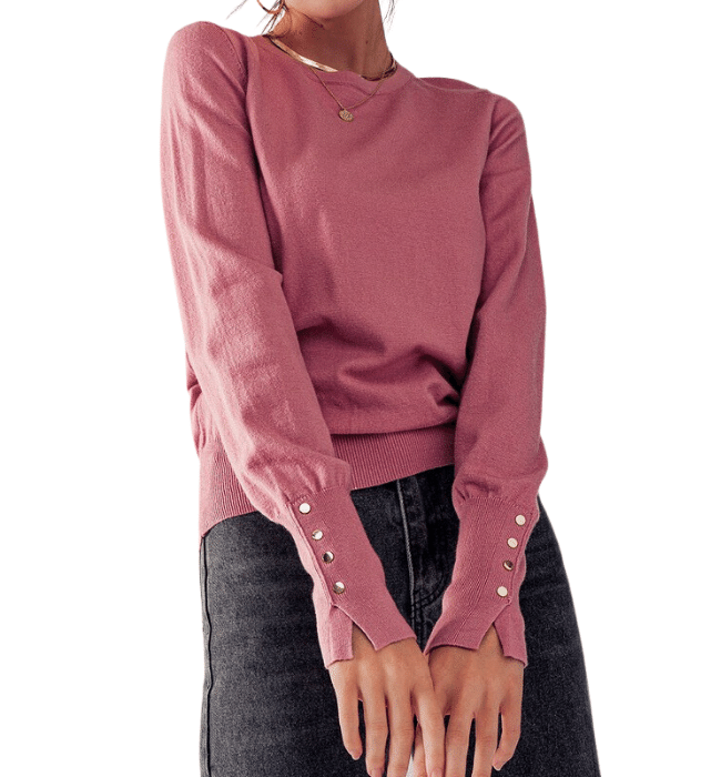 Polly Cuff Detail Long Sleeve Top