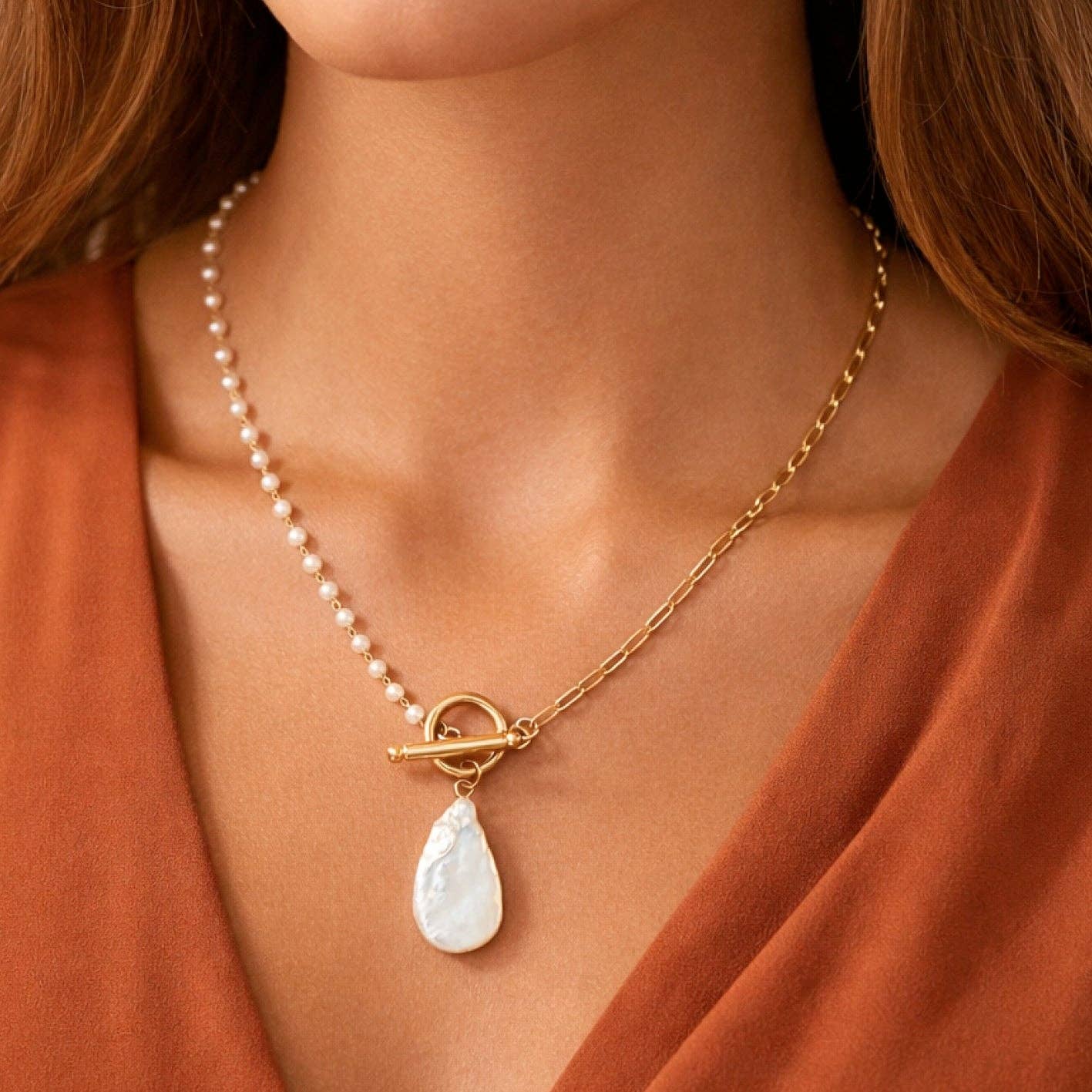 18K Gold Plated Waterproof Stainless Steel Chain Necklace
