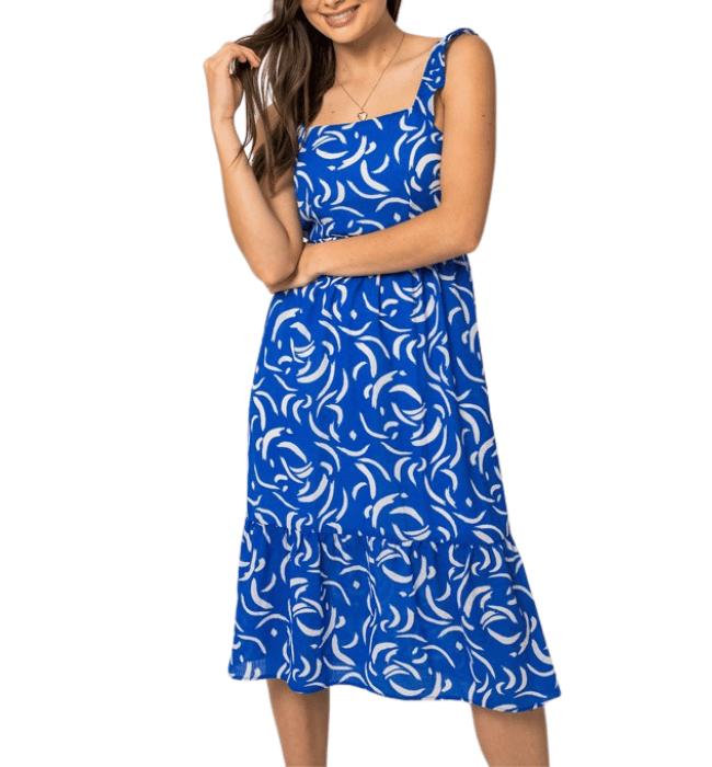 Simone Flutter Sleeve Midi Dress