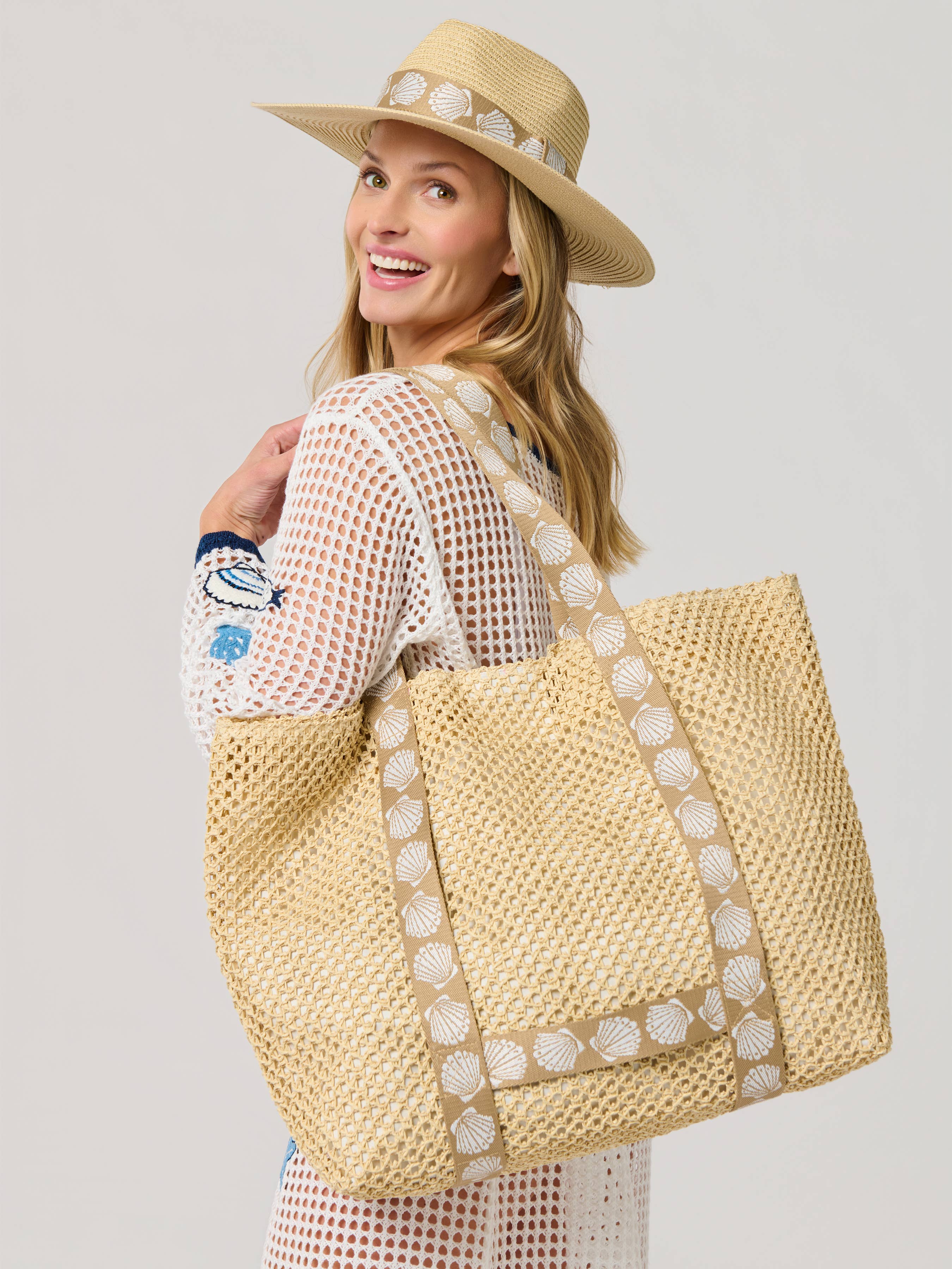 Fisher Hat + Tote Set Cream