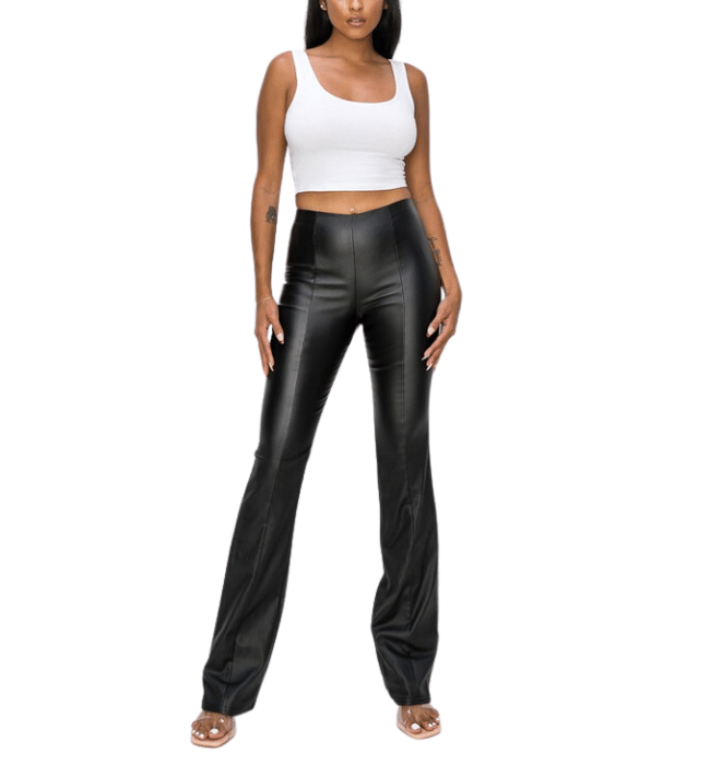 Mabel Faux Leather Flare Pant