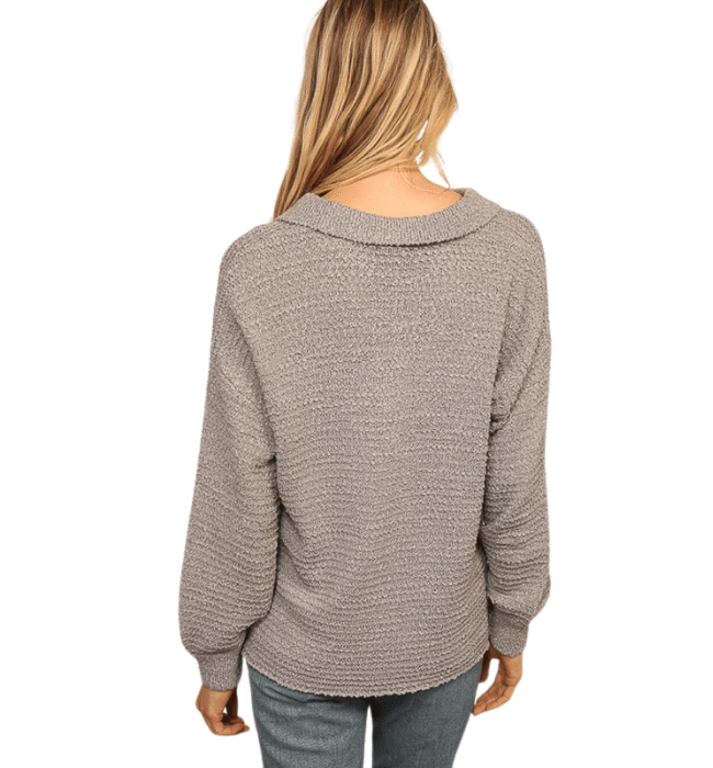Tania Textured Gray Sweater