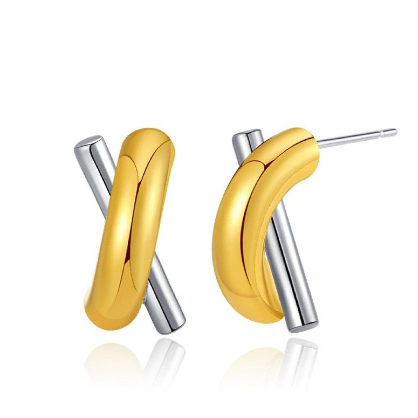 18K Gold PVD Plated Waterproof Stainless Steel Stud Earrings