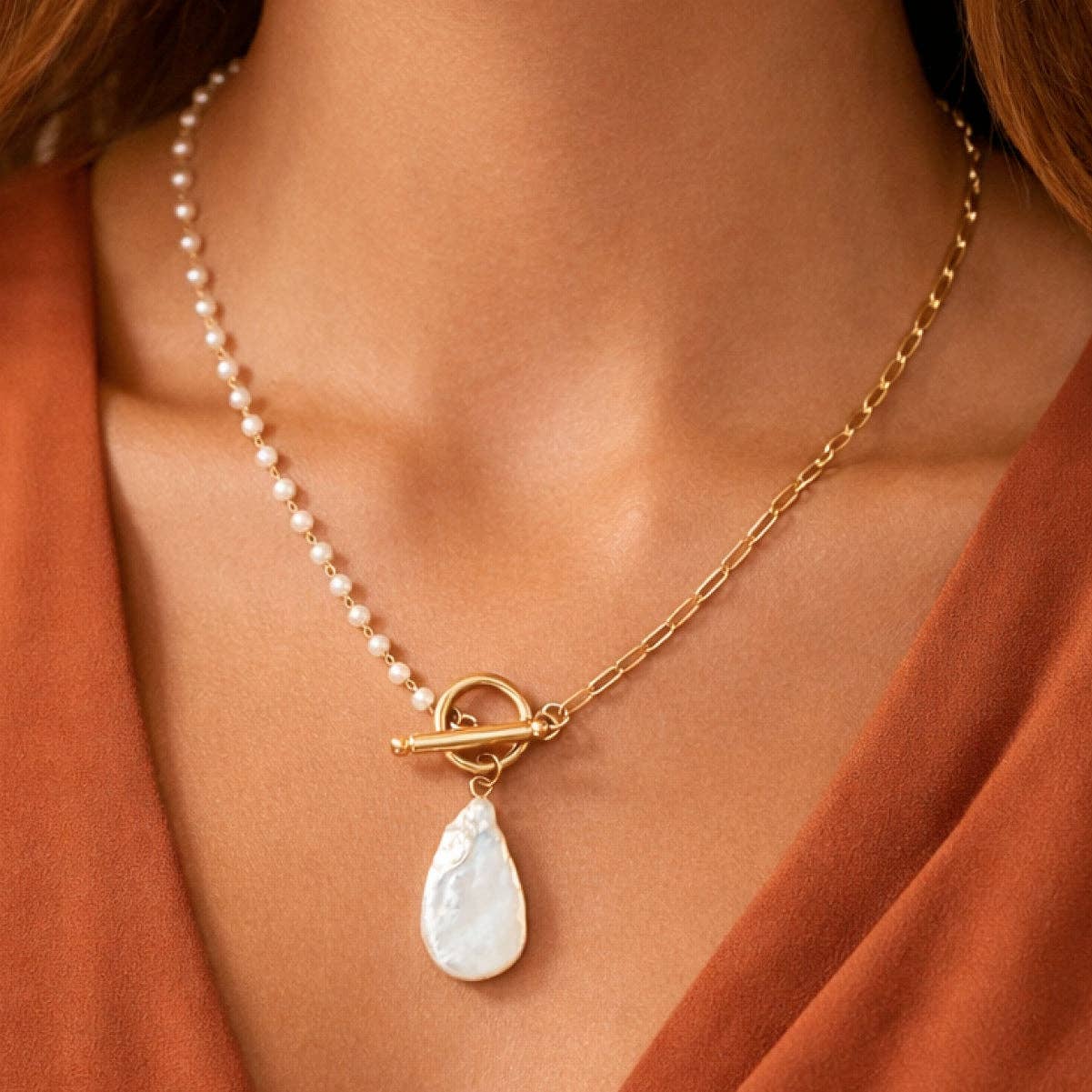 18K Gold Plated Waterproof Stainless Steel Chain Necklace