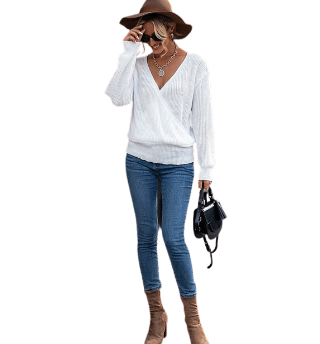 Stacy V Neck Wrap Sweater