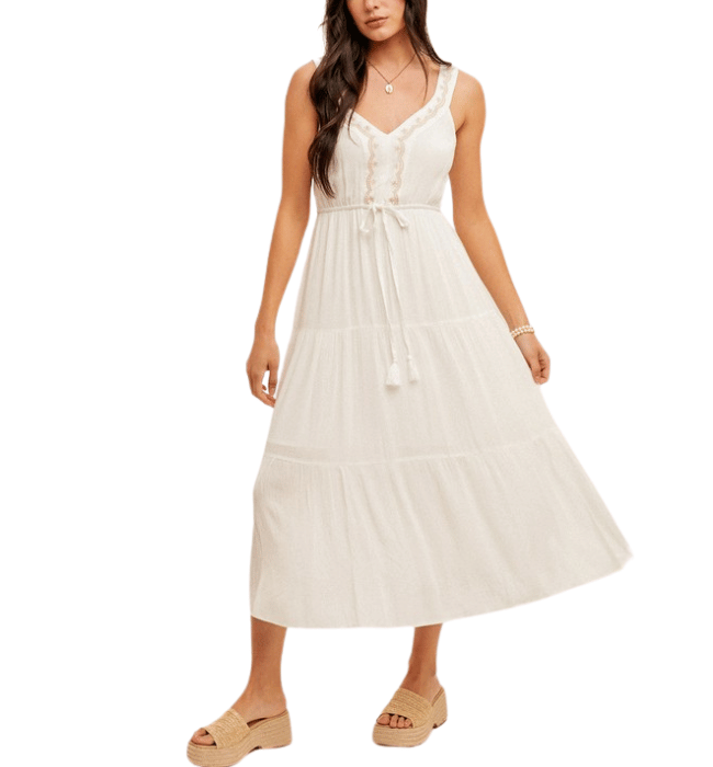 Mona Embroidered Tier Dress