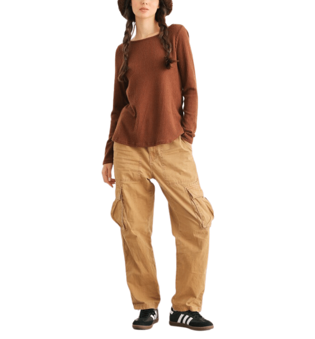 Apple Valley Open Back Waffle Knit Top
