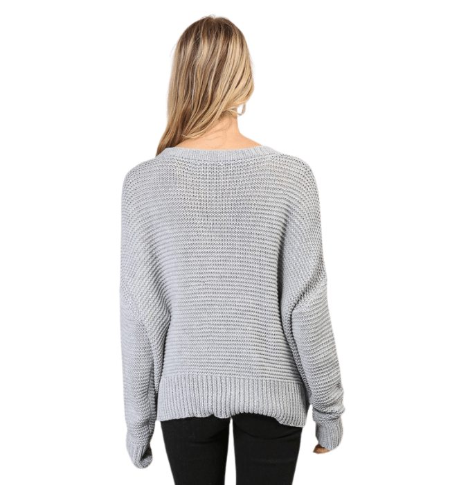 Aida Gray Cable Knit Sweater