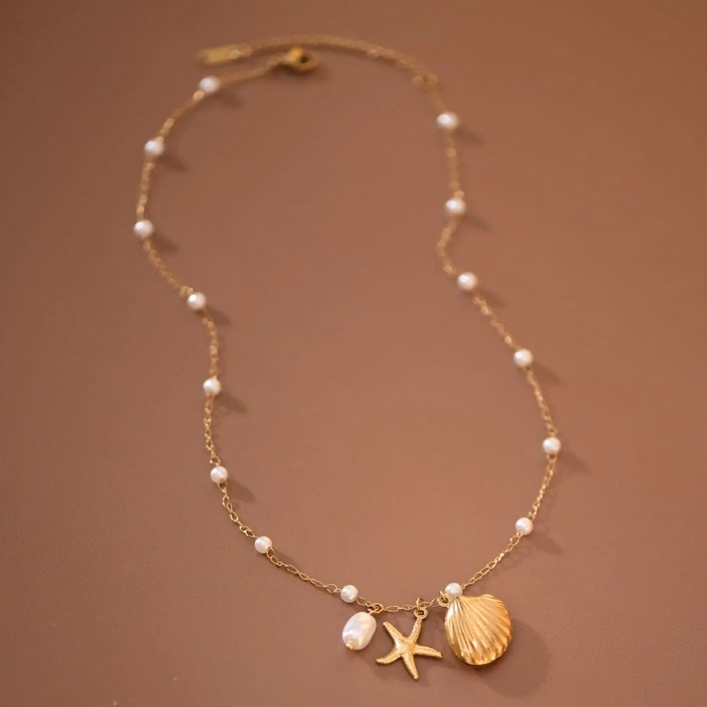 Beach Pearl Chain Necklace