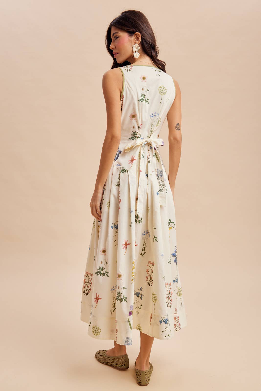 Citrine Zip Front Floral Dress