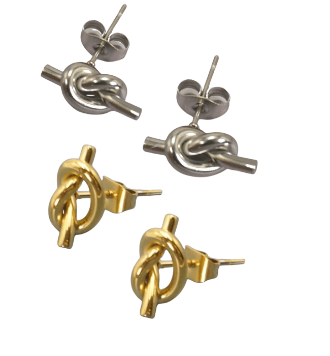 18K Stainless Steel Waterproof Tarnish-Free Knot Earrings