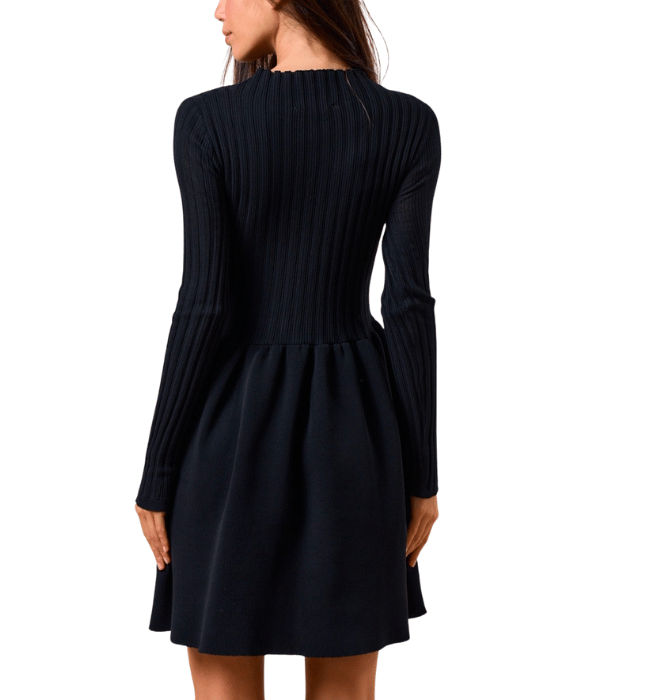 Maisie Black Ribbed Dress