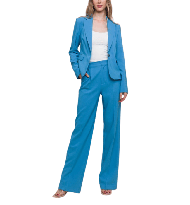 Fitted blue blazer online