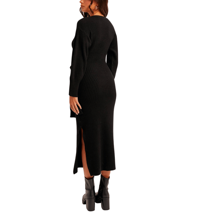 Georgia Black Sweater Dress