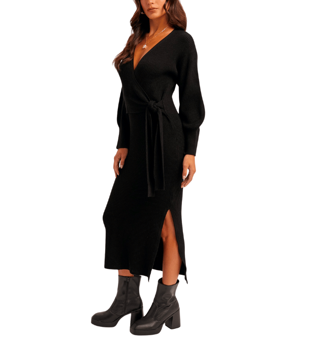 Georgia Black Sweater Dress