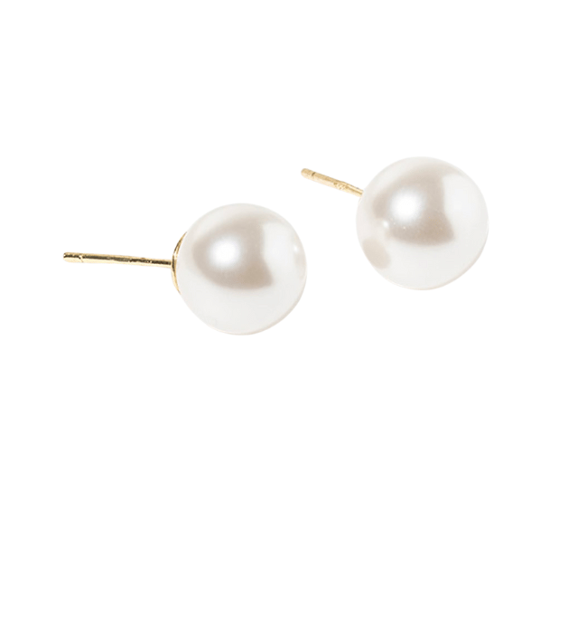 Gold Dipped Swarovski Pearl Stud Earrings