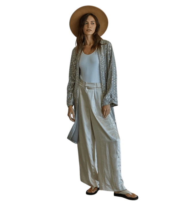 Gray Sequin Cardigan