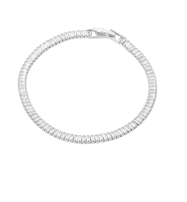 18k Gold Elegant Baguette Tennis Chain Bracelet